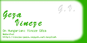 geza vincze business card